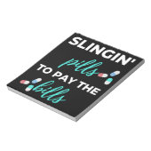 De pillen van de slingin om de rekeningen te betal notitieblok (Linkerzijde)