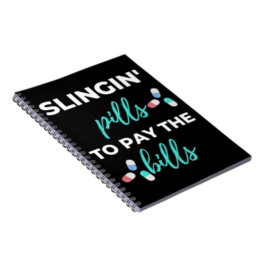 De pillen van de slingin om de rekeningen te betal notitieboek (Rechterzijde)