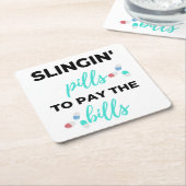 De pillen van het slingin om de rekeningen te beta kartonnen onderzetters (Schuin)