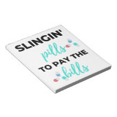 De pillen van het slingin om de rekeningen te beta notitieblok (Schuin)