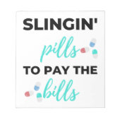 De pillen van het slingin om de rekeningen te beta notitieblok (Voorkant)