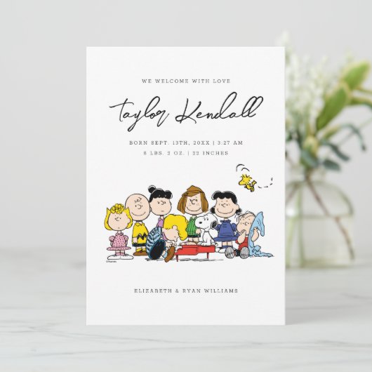 De pinda's | Aankondiging van Baby (Staand voorkant)