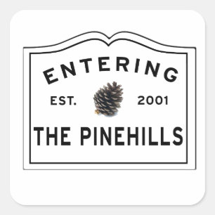De PineHills Plymouth MA invoeren Vierkante Sticker