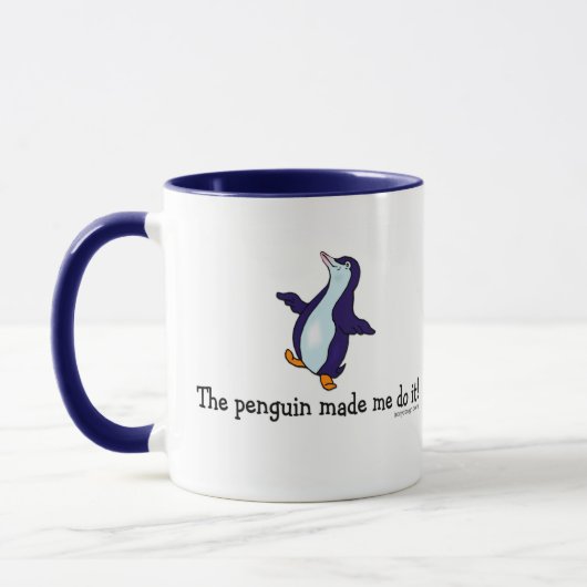 De pinguïn deed het. mok (Links)