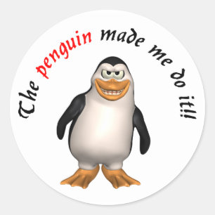 De pinguïn dwong me het te doen! Sticker