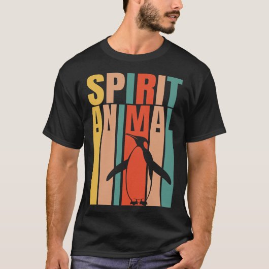 De pinguïn is mijn geest dier retro t-shirt (Voorkant)
