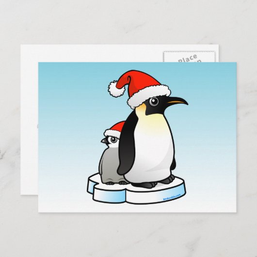 De Pinguïn van de Keizer van de kerstman Feestdagenkaart (Voorkant / Achterkant)