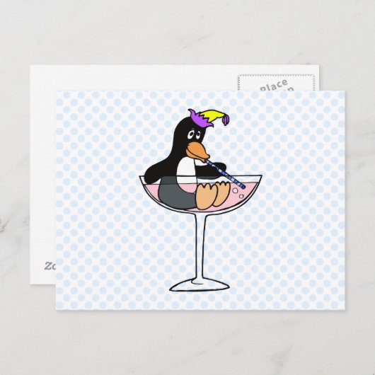 De Pinguïn van de partij Briefkaart (Voorkant / Achterkant)
