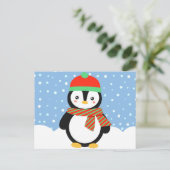De Pinguïn van de vakantie Feestdagenkaart (Staand voorkant)
