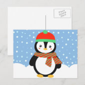 De Pinguïn van de vakantie Feestdagenkaart (Voorkant / Achterkant)