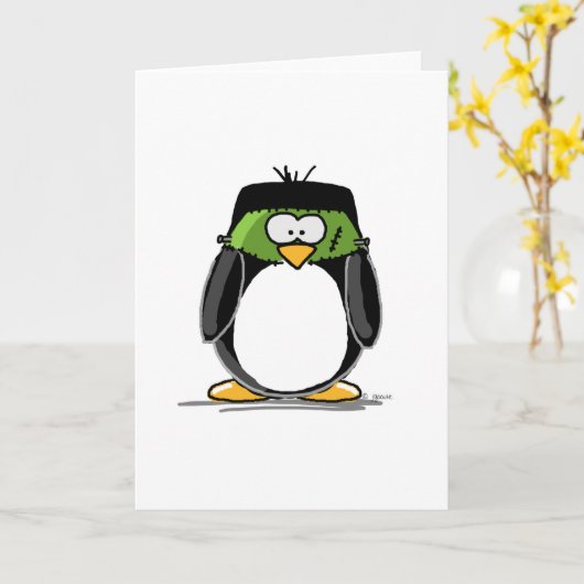 De Pinguïn van Frankenstein Kaart (Gele Bloem)