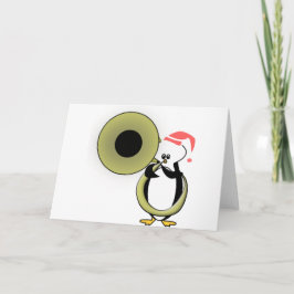 De Pinguïn van het baby met Tuba Feestdagen Kaart