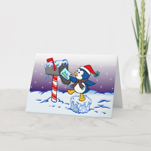 De Pinguïn van Kerstmis Feestdagen Kaart (Voorkant)