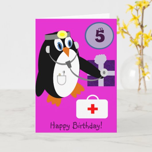 De Pinguïn van Polly van Anivalley Kaart (Gele Bloem)