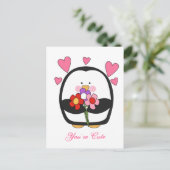 De Pinguïn van Valentijn Feestdagenkaart (Staand voorkant)