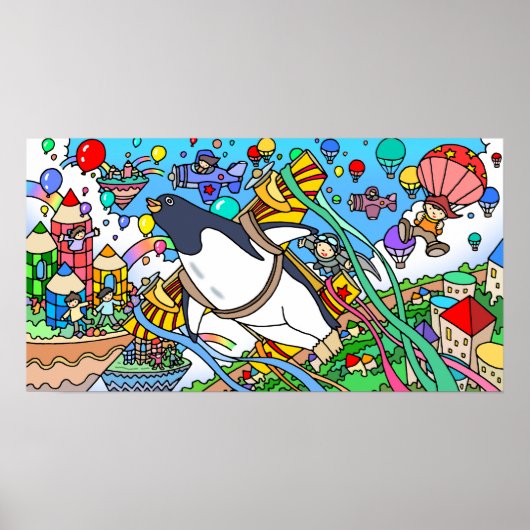 De pinguïn wilde vliegen. poster (Voorkant)