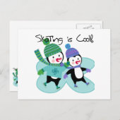 De pinguïnen die is Koel schaatsen Briefkaart (Voorkant / Achterkant)