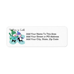 De pinguïnen die is Koel schaatsen Etiket