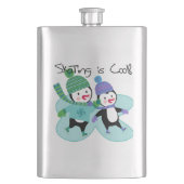 De pinguïnen die is Koel schaatsen Heupfles (Voorkant)