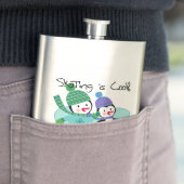 De pinguïnen die is Koel schaatsen Heupfles (Voorbeeld)