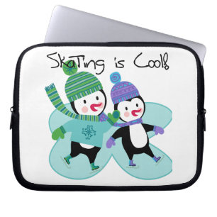 De pinguïnen die is Koel schaatsen Laptop Sleeve