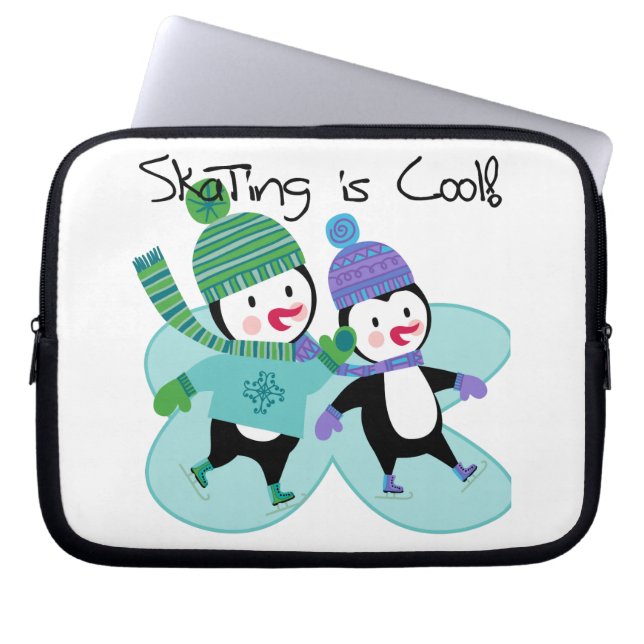 De pinguïnen die is Koel schaatsen Laptop Sleeve (Voorkant)