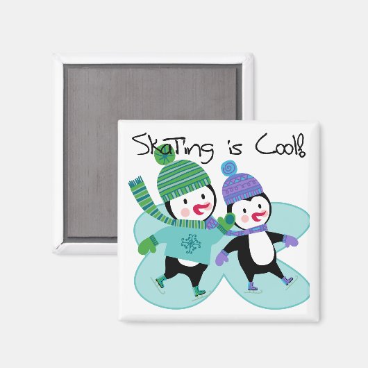 De pinguïnen die is Koel schaatsen Magneet (Voorkant / Achterkant)