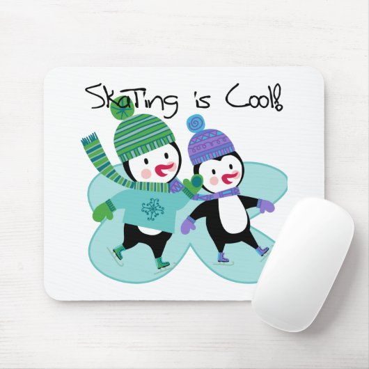 De pinguïnen die is Koel schaatsen Muismat (Met muis)