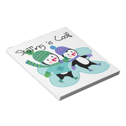 De pinguïnen die is Koel schaatsen Notitieblok (Schuin)