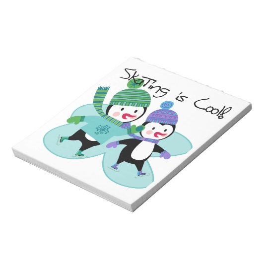 De pinguïnen die is Koel schaatsen Notitieblok (Linkerzijde)