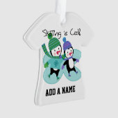 De pinguïnen die is Koel schaatsen Ornament (voorkant)