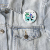 De pinguïnen die is Koel schaatsen Ronde Button 5,7 Cm (In situ)