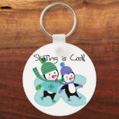 De pinguïnen die is Koel schaatsen Sleutelhanger (Voorkant)