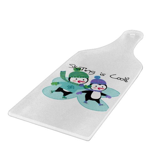 De pinguïnen die is Koel schaatsen Snijplank (Hoek)