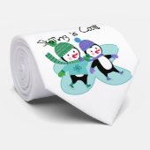 De pinguïnen die is Koel schaatsen Stropdas (Opgerold)