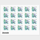 De pinguïnen die is Koel schaatsen Vierkante Sticker (Vel)