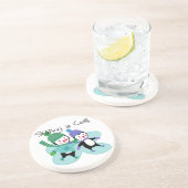 De pinguïnen die is Koel schaatsen Zandsteen Onderzetter (Zijkant)