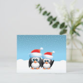 De pinguïnen van Kerstmis Feestdagenkaart (Staand voorkant)