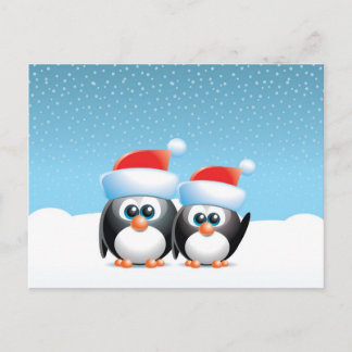 De pinguïnen van Kerstmis Feestdagenkaart
