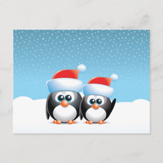 De pinguïnen van Kerstmis Feestdagenkaart (Voorkant)