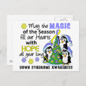 De Pinguïnen van Kerstmis onderaan Syndroom Feestdagenkaart (Voorkant / Achterkant)