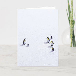 De pinguïns die voetbal spelen kaart
