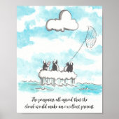 De pinguïns en het Cloud Wall Poster (Voorkant)