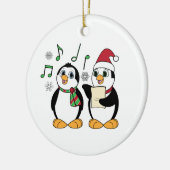 De pinguïns van Caroling in de sneeuw Keramisch Ornament (Links)