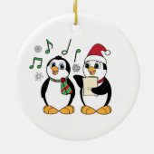 De pinguïns van Caroling in de sneeuw Keramisch Ornament (Achterkant)