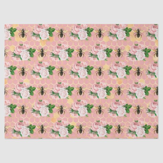 De Pink and Gold Bee-serie Design 18 Tissuepapier (Voorkant)