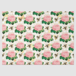 De Pink and Gold Bee-serie Design 4 Tissuepapier