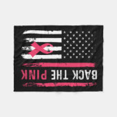 De Pink Ribbon Amerikaanse vlag Borstkanker Aware Fleece Deken (Voorkant (Horizontaal))