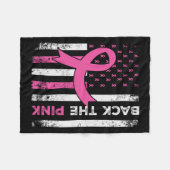 De Pink Ribbon Amerikaanse vlag Borstkanker Aware Fleece Deken (Voorkant (Horizontaal))