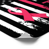 De Pink Ribbon Amerikaanse vlag Borstkanker Aware Poster (Hoek)